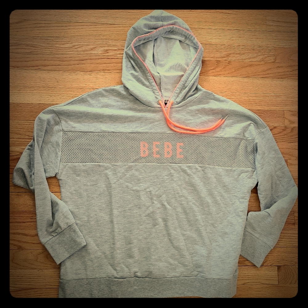 BeBe Sport Hoodie 2XL Grey and neon orange